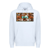 White aztec horses and wild with cowhide license plate template Premium Hoodie - Artiststas