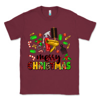 Burgundy merry christmas hair Classic Tee - MaliasSmallBusiness