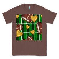 Chestnut american football field and hearts seamless pattern Classic Tee - BundleAndBundleShop
