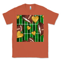 Copper american football field and hearts seamless pattern Classic Tee - BundleAndBundleShop