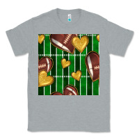Heather Grey american football field and hearts seamless pattern Classic Tee - BundleAndBundleShop