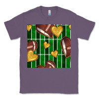 Lavender american football field and hearts seamless pattern Classic Tee - BundleAndBundleShop