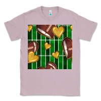 Lilac american football field and hearts seamless pattern Classic Tee - BundleAndBundleShop