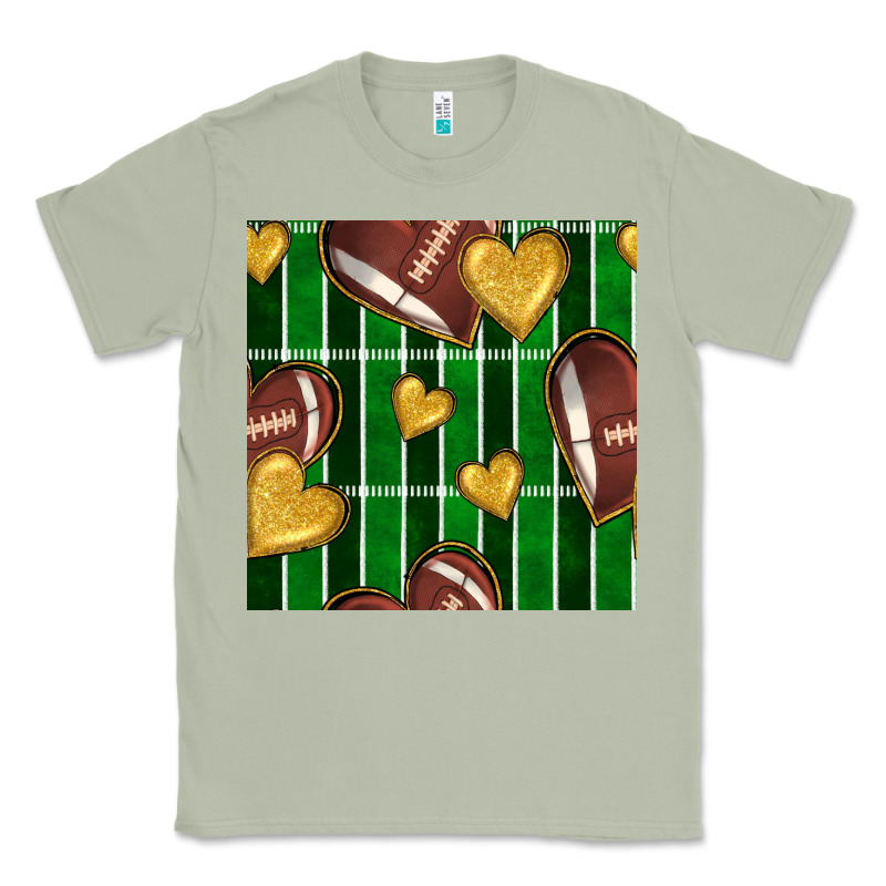 American Football Field And Hearts Seamless Pattern Classic Tee by BundleAndBundleShop | Teevron