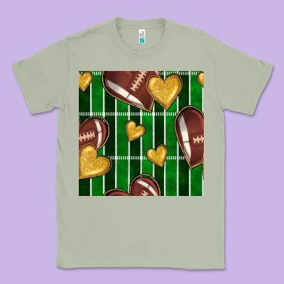 American Football Field And Hearts Seamless Pattern Classic Tee Designed By Bundleandbundleshop