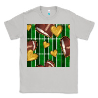 Moon Dust american football field and hearts seamless pattern Classic Tee - BundleAndBundleShop