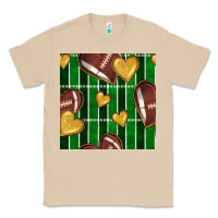 Mushroom american football field and hearts seamless pattern Classic Tee - BundleAndBundleShop