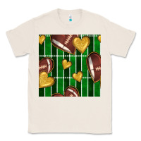 Natural american football field and hearts seamless pattern Classic Tee - BundleAndBundleShop