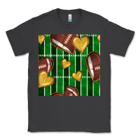 Smoke american football field and hearts seamless pattern Classic Tee - BundleAndBundleShop
