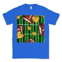True Royal american football field and hearts seamless pattern Classic Tee - BundleAndBundleShop