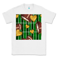 White american football field and hearts seamless pattern Classic Tee - BundleAndBundleShop