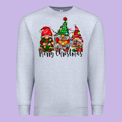 Merry Christmas Gnomes Premium Sweatshirt Designed By Cowhidedigitalart