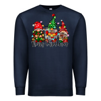 Navy merry christmas gnomes Premium Sweatshirt - CowhideDigitalArt