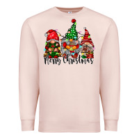 Pale Pink merry christmas gnomes Premium Sweatshirt - CowhideDigitalArt