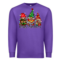 Purple merry christmas gnomes Premium Sweatshirt - CowhideDigitalArt