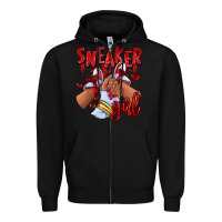 Black red sneaker girl afro woman Zipper Hoodie - RanaPortraitStore