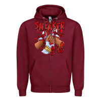 Burgundy red sneaker girl afro woman Zipper Hoodie - RanaPortraitStore
