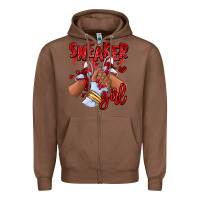 Chestnut red sneaker girl afro woman Zipper Hoodie - RanaPortraitStore