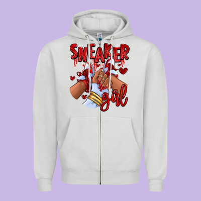 Zipper Hoodie red sneaker girl afro woman