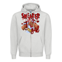Dove Grey red sneaker girl afro woman Zipper Hoodie - RanaPortraitStore