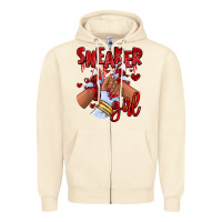 Sandshell red sneaker girl afro woman Zipper Hoodie - RanaPortraitStore