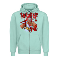 Seafoam red sneaker girl afro woman Zipper Hoodie - RanaPortraitStore