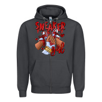 Smoke red sneaker girl afro woman Zipper Hoodie - RanaPortraitStore
