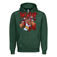 Sports Green red sneaker girl afro woman Zipper Hoodie - RanaPortraitStore