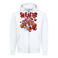 White red sneaker girl afro woman Zipper Hoodie - RanaPortraitStore