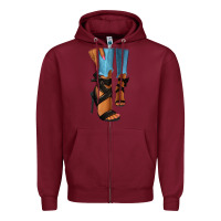 Burgundy black heels black fashion girl Zipper Hoodie - RanaPortraitStore
