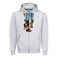 Heather Grey black heels black fashion girl Zipper Hoodie - RanaPortraitStore