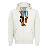Black Heels Black Fashion Girl Zipper Hoodie | Teevron