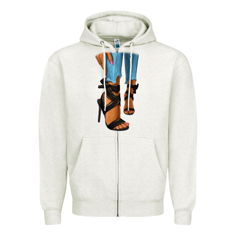 Black Heels Black Fashion Girl Zipper Hoodie by RanaPortraitStore | Teevron