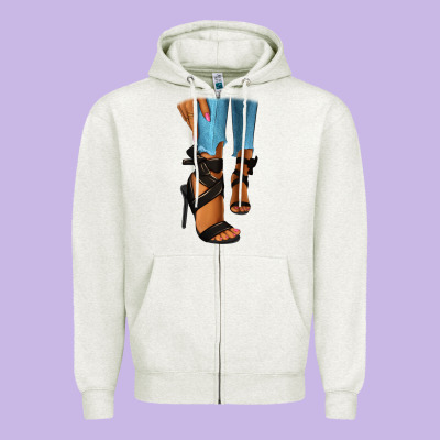 Zipper Hoodie black heels black fashion girl