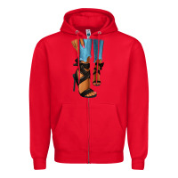 Red black heels black fashion girl Zipper Hoodie - RanaPortraitStore