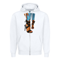 White black heels black fashion girl Zipper Hoodie - RanaPortraitStore