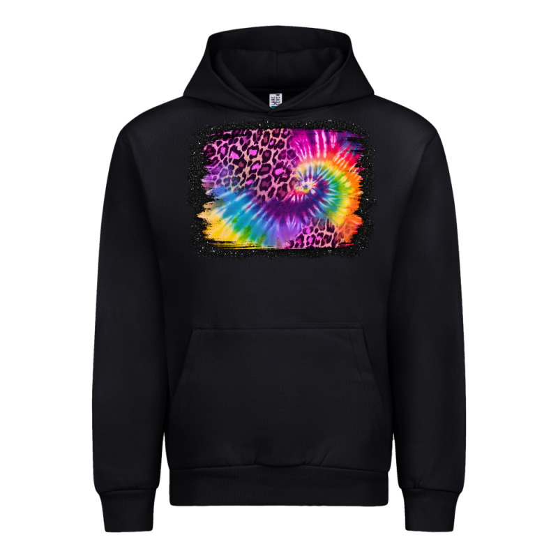 Tie Dye Leopard Glitter Background Urban Hoodie by Jasminsmagicworld | Teevron