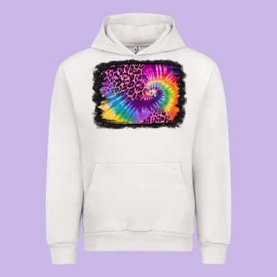 Tie Dye Leopard Glitter Background Urban Hoodie Designed By Jasminsmagicworld
