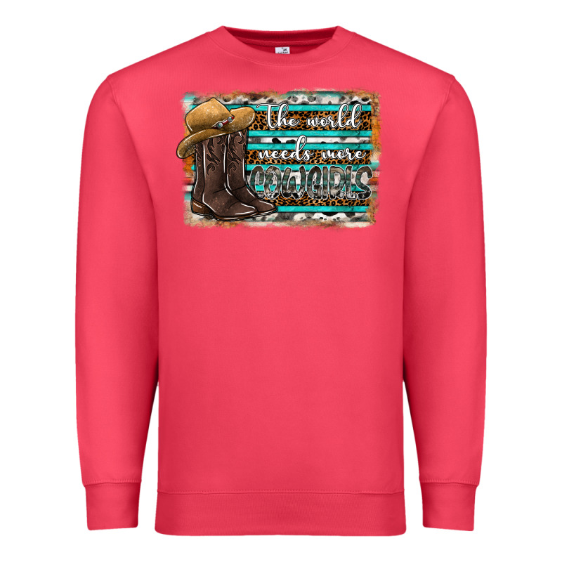 The World Needs More Cowgirls Premium Sweatshirt by SublimationCraftShop | Teevron