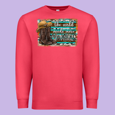The World Needs More Cowgirls Premium Sweatshirt Designed By Sublimationcraftshop