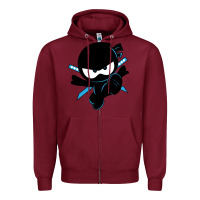 Burgundy ninja kid Zipper Hoodie - Unal Design