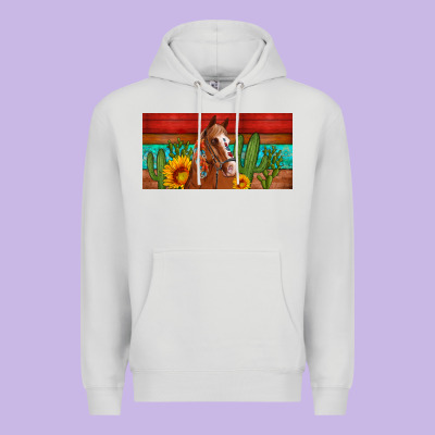 Aztec Horse Cactus And Sunflowers License Plate Template Premium Hoodie Designed By Artiststas