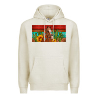 Oatmeal Heather aztec horse cactus and sunflowers license plate template Premium Hoodie - Artiststas