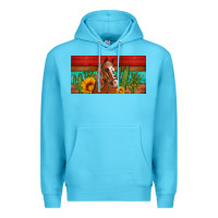 Ocean Blue aztec horse cactus and sunflowers license plate template Premium Hoodie - Artiststas