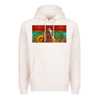 Pale Pink aztec horse cactus and sunflowers license plate template Premium Hoodie - Artiststas