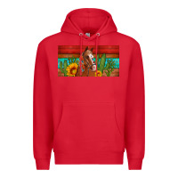 Red aztec horse cactus and sunflowers license plate template Premium Hoodie - Artiststas