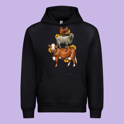 Farm Animals Stack Urban Hoodie Designed By Lillyallendesigns