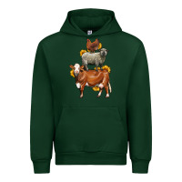 Forest Green farm animals stack Urban Hoodie - LillyAllenDesigns