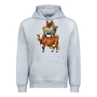 Heather Grey farm animals stack Urban Hoodie - LillyAllenDesigns