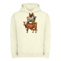 Pigment Pistachio farm animals stack Urban Hoodie - LillyAllenDesigns